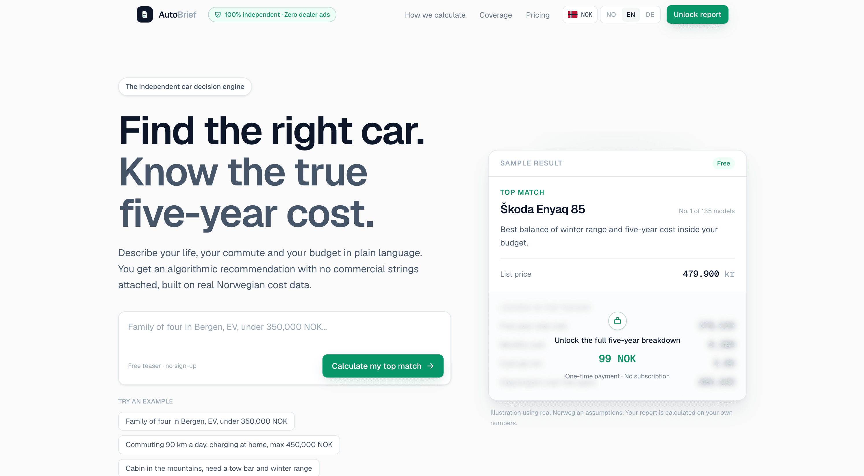 AutoBrief — An independent AI advisor for buying a car in Norway.